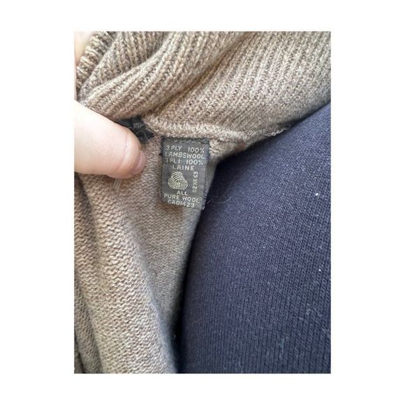 Vintage | 80s Calvin Klein 3-Ply Lambswool Cardigan Full Zip Sz M - Picture 9 of 10